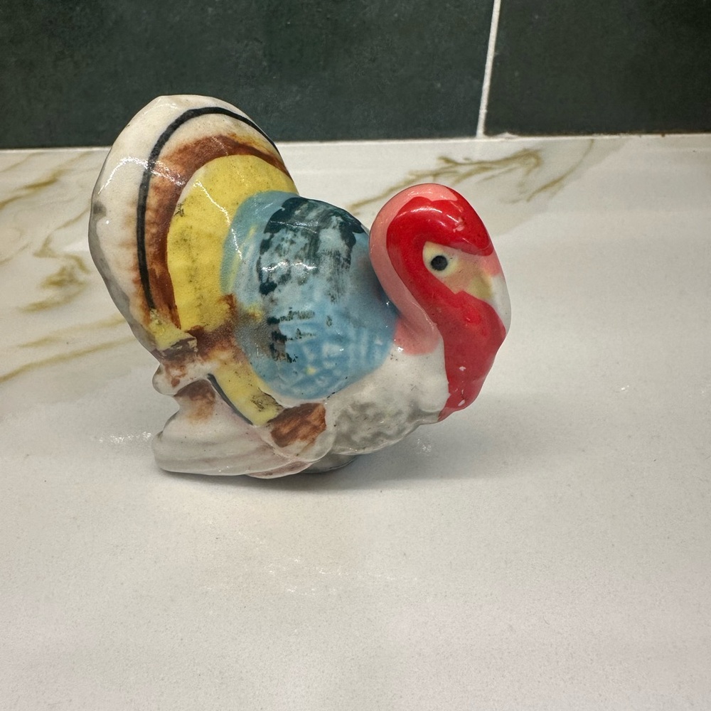 Colorful Ceramic Turkey Figurine